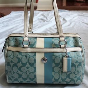 Coach Signature Heritage Stripe Satchel Vintage